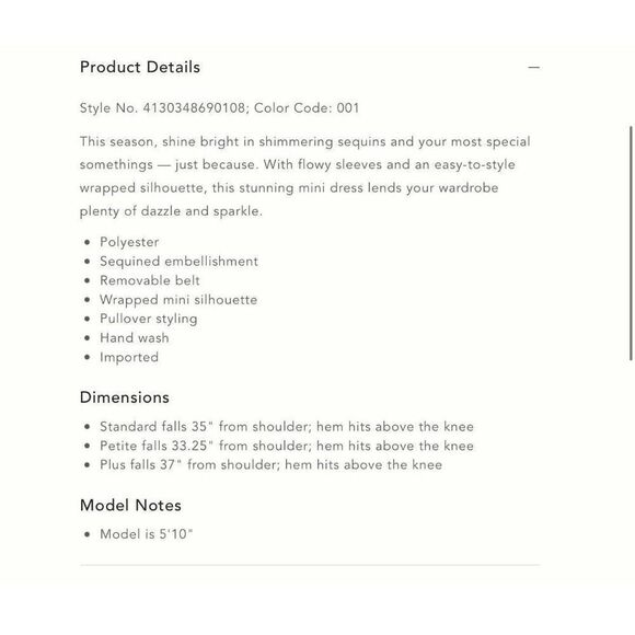 NWT ANTHROPOLOGIE LISABETTE SEQUIN GLITZ WRAP MINI STATEMENT DRESS BLACK LBD XS - Picture 10 of 10